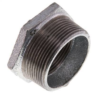 R 2'' x Rp 1 1/2'' M/F Verzinktes Gusseisen Reduzierring 25 Bar