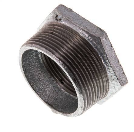 R 2'' x Rp 1 1/2'' M/F Verzinktes Gusseisen Reduzierring 25 Bar