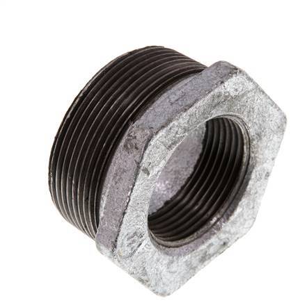 R 2'' x Rp 1 1/4'' M/F Verzinktes Gusseisen Reduzierring 25 Bar
