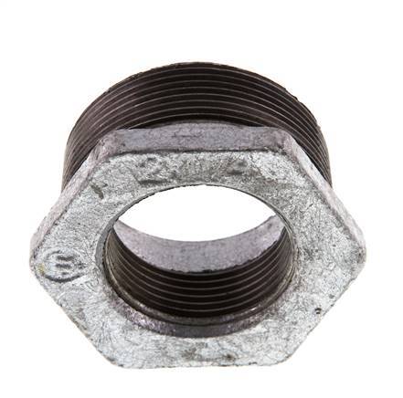 R 2'' x Rp 1 1/4'' M/F Verzinktes Gusseisen Reduzierring 25 Bar