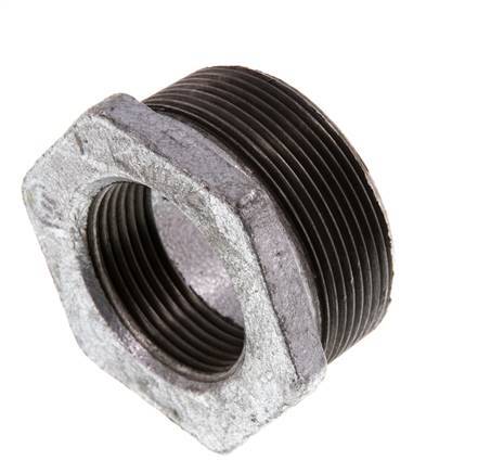 R 2'' x Rp 1 1/4'' M/F Verzinktes Gusseisen Reduzierring 25 Bar