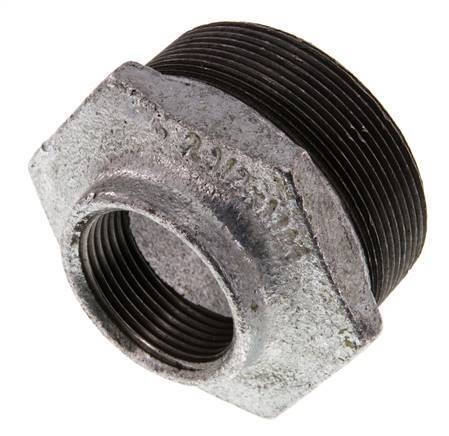 R 2 1/2'' x Rp 1 1/4'' M/F Verzinktes Gusseisen Reduzierring 25 Bar