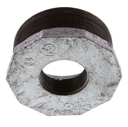 R 3'' x Rp 1 1/4'' M/F Verzinktes Gusseisen Reduzierring 25 Bar