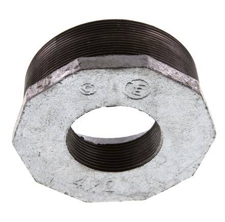 R 4'' x Rp 2'' M/F Verzinktes Gusseisen Reduzierring 25 Bar