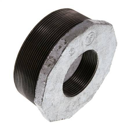 R 4'' x Rp 2'' M/F Verzinktes Gusseisen Reduzierring 25 Bar