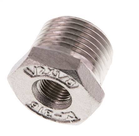 R 1/2'' x Rp 1/8'' M/F Stainless steel Reducing Ring 16 Bar [2 Pieces]