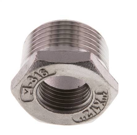 R 1'' x Rp 1/2'' M/F Reduzierring aus rostfreiem Stahl 16 bar