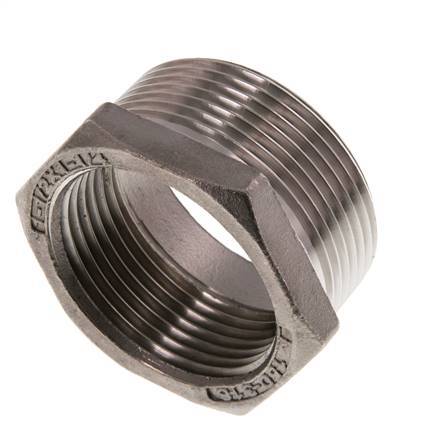 R 1 1/2'' x Rp 1 1/4'' M/F Reduzierring aus Edelstahl 16 bar