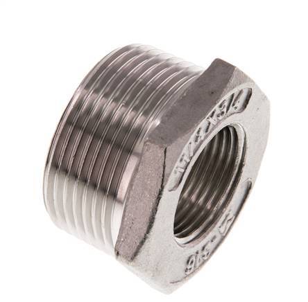 R 1 1/4'' x Rp 3/4'' M/F Reduzierring aus rostfreiem Stahl 16 bar
