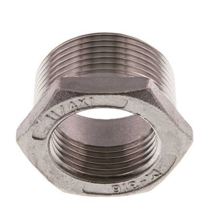 R 1 1/4'' x Rp 1'' M/F Reduzierring aus rostfreiem Stahl 16 bar