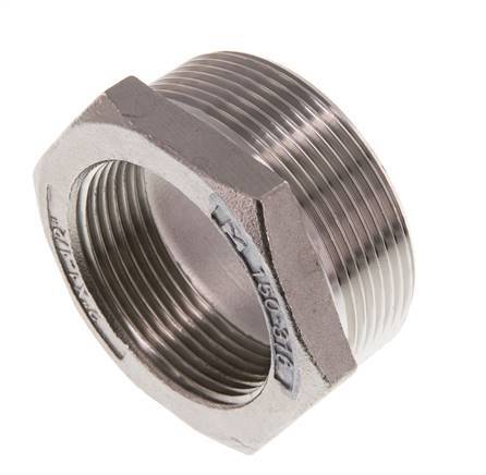 R 2'' x Rp 1 1/2'' M/F Reduzierring aus rostfreiem Stahl 16 bar