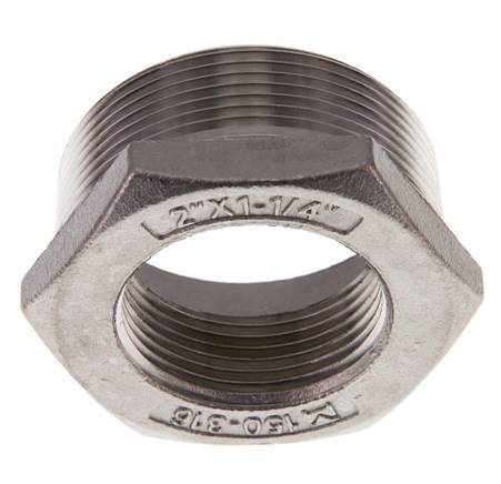 R 2'' x Rp 1 1/4'' M/F Reduzierring aus rostfreiem Stahl 16 bar