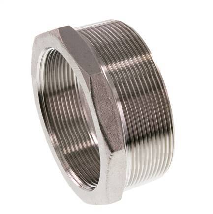 R 3'' x Rp 2 1/2'' M/F Reduzierring aus rostfreiem Stahl 16 bar