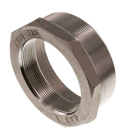 R 4'' x Rp 3'' M/F Reduzierring aus rostfreiem Stahl 16 bar