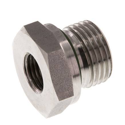 G 1/2'' x G 1/4'' M/F Reduzierstück aus Edelstahl 630 Bar - Hydraulisch