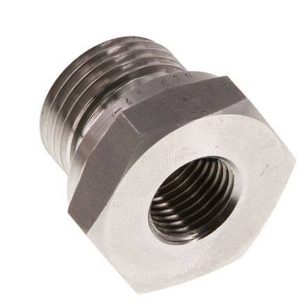 G 1/2'' x G 1/4'' M/F Reduzierstück aus Edelstahl 630 Bar - Hydraulisch