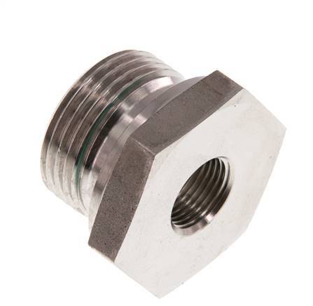 G 1'' x G 3/8'' M/F Reduzierstück aus Edelstahl 400 Bar - Hydraulik