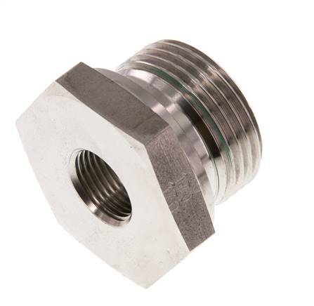 G 1'' x G 3/8'' M/F Reduzierstück aus Edelstahl 400 Bar - Hydraulik