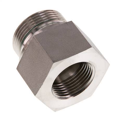 G 1 1/4'' x G 1'' M/F Stainless steel Reducing Adapter 400 Bar - Hydraulic