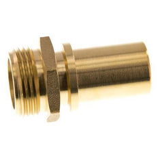 G 1'' Außengewinde x 25mm Messing Schlauchanschluss mit Sicherheitsmanschette DIN 2817