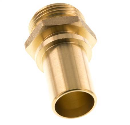 G 1'' Außengewinde x 25mm Messing Schlauchanschluss mit Sicherheitsmanschette DIN 2817