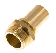 G 1'' Außengewinde x 25mm Messing Schlauchanschluss mit Sicherheitsmanschette DIN 2817