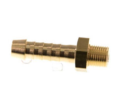 M8x0.75 Male x 6mm Brass Hose barb 16 Bar [5 Pieces]