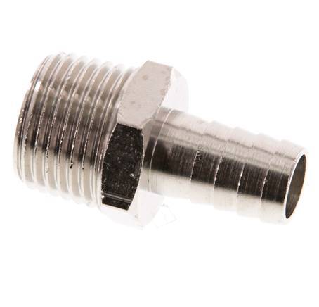 R 1/2'' Male x 12mm Nickel plated Brass Hose barb 16 Bar [2 Pieces]