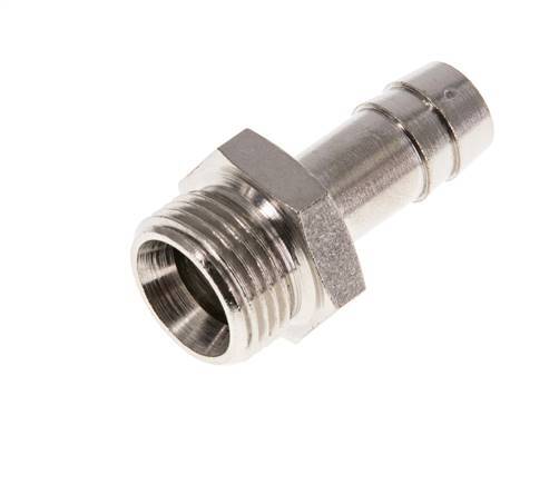 G 3/8'' Male x 10mm Nickel plated Brass Hose barb 16 Bar [2 Pieces]