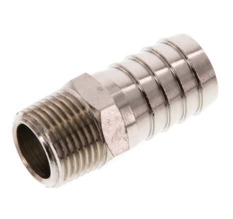 R 3/8'' Male x 16mm Nickel plated Brass Hose barb 16 Bar [2 Pieces]