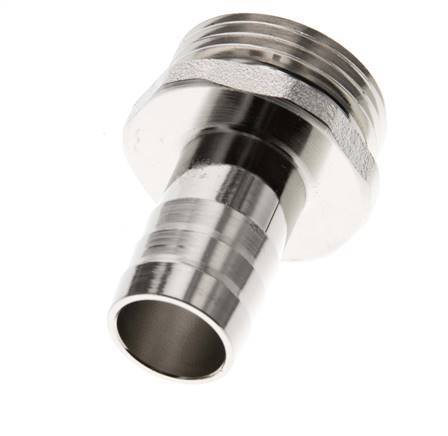 G 1'' Außengewinde x 19 mm Vernickeltes Messing Schlauchanschluss 16 bar