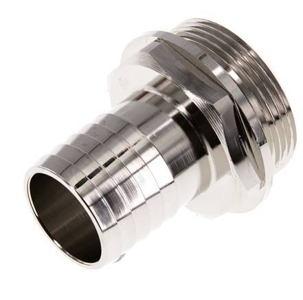 G 1 1/2'' Außengewinde x 32 mm Messing vernickelt Schlauchanschluss 16 bar