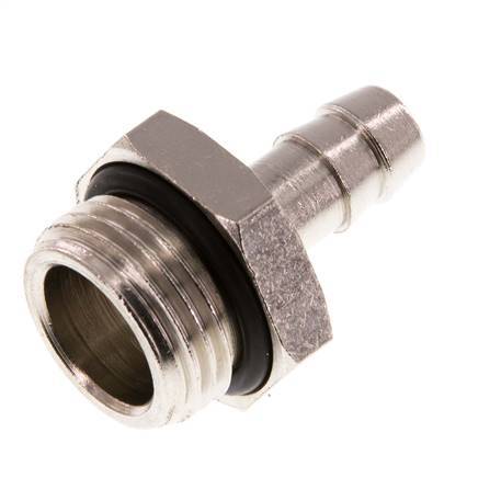 G 1/2'' Male x 9mm Vernickeltes Messing Schlauchanschlussstück mit NBR Dichtung 30 Bar [2 Stück]