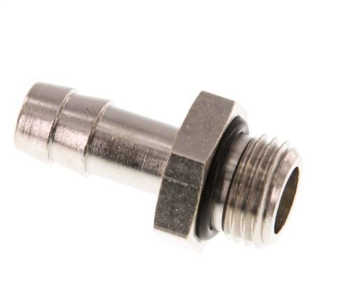 G 1/4'' Male x 8mm Nickel plated Brass Hose barb with NBR Seal 30 Bar [5 Pieces]