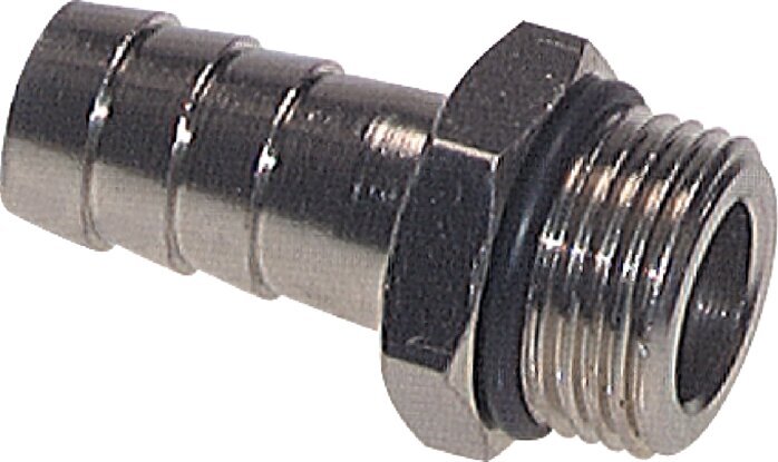 G 3/8'' Male x 13mm Nickel plated Brass Hose barb with NBR Seal 30 Bar [2 Pieces]