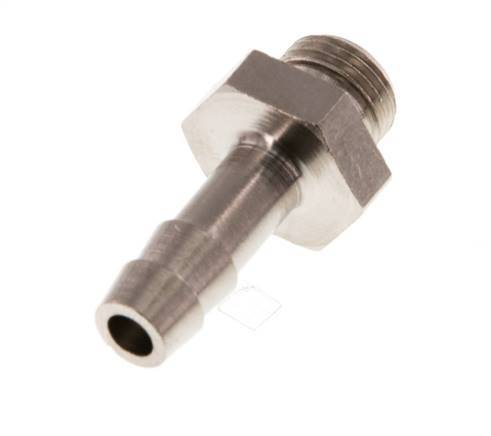 G 1/8'' Male x 6mm Nickel plated Brass Hose barb with NBR Seal 30 Bar [5 Pieces]