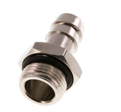 G 3/8'' Male x 12mm Nickel plated Brass Hose barb with NBR Seal 30 Bar [2 Pieces]