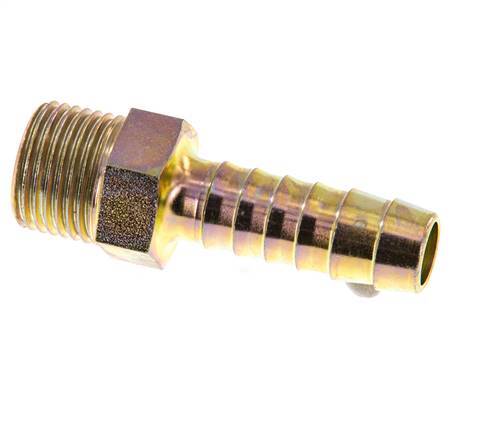 G 1/2'' Außengewinde x 13 mm Verzinktes Stahl-Schlauchstück 25 bar
