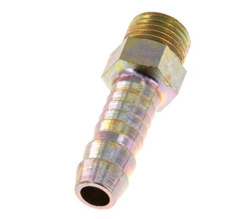 G 1/4'' Male x 9mm Zinc plated Steel Hose barb 25 Bar [2 Pieces]