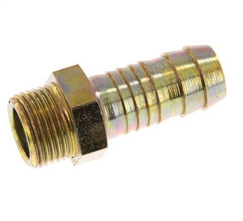 G 3/8'' Male x 13mm Zinc plated Steel Hose barb 25 Bar [2 Pieces]