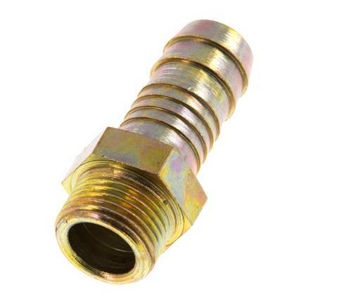 G 3/8'' Male x 13mm Zinc plated Steel Hose barb 25 Bar [2 Pieces]