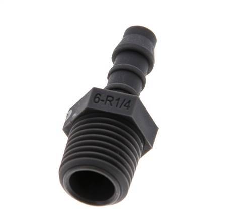 R 1/4'' Male x 6mm PA 6 Hose barb 10 Bar [10 Pieces]