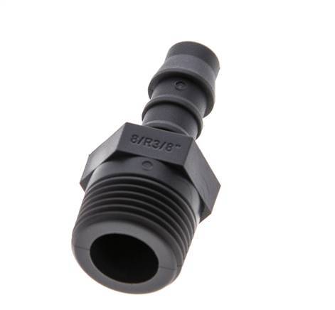 R 3/8'' Male x 8mm PA 6 Hose barb 10 Bar [10 Pieces]