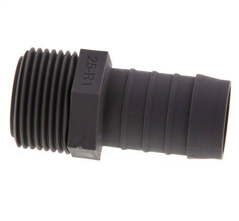 R 1'' Male x 25mm PA 6 Hose barb 10 Bar [2 Pieces]