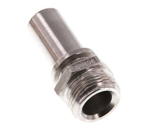 G 3/4'' Außengewinde x 19mm Edelstahl-Schlauchbolzen mit Sicherheitsmanschette DIN 2817