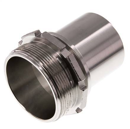 G 2 1/2'' Außengewinde x 63mm Edelstahl Schlauchanschluss mit Sicherheitsmanschette DIN 2817