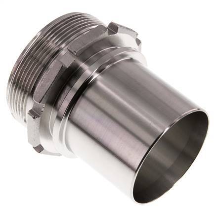 G 2 1/2'' Außengewinde x 63mm Edelstahl Schlauchanschluss mit Sicherheitsmanschette DIN 2817