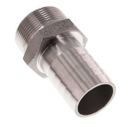 R 1 1/2'' Außengewinde x 38 mm Schlauchanschluss aus Edelstahl 16 bar