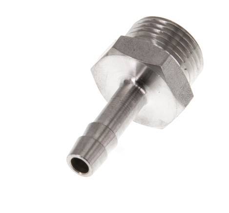 G 3/8'' Außengewinde x 6 mm Schlauchanschluss aus Edelstahl 40 bar