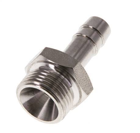 G 3/8'' Außengewinde x 8 mm Schlauchanschluss aus Edelstahl 40 bar